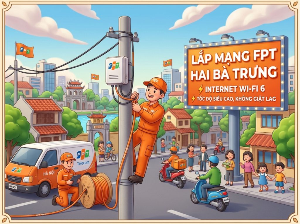 Lắp mạng tại Hai Bà Trưng và dịch vụ lắp đặt FPT chuyên nghiệp