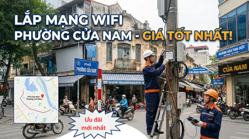 Lắp mạng phường Cửa Nam: Tốc độ cao, lắp đặt trong 24h
